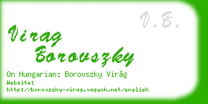 virag borovszky business card
